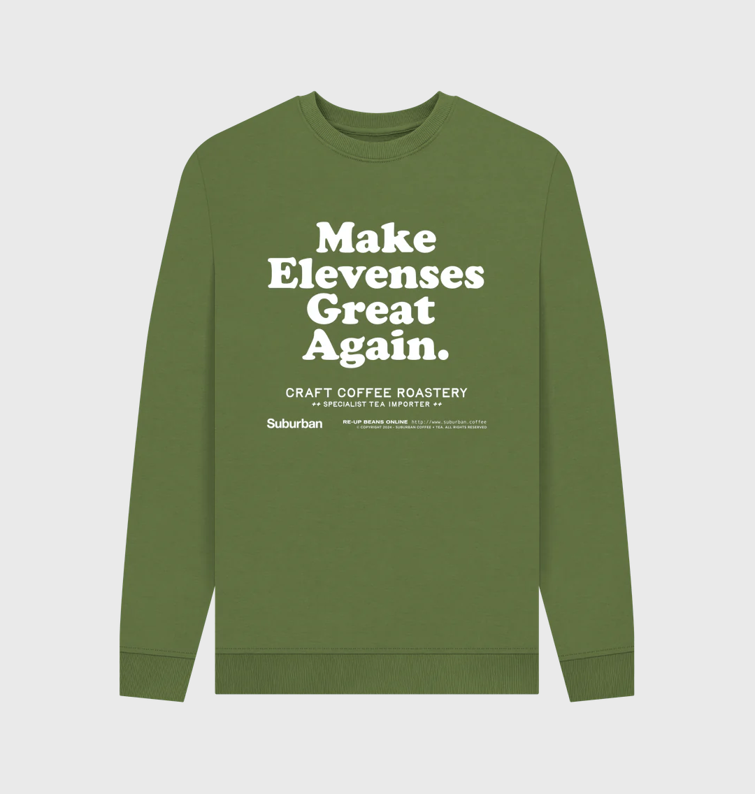 The Famous Suburban MEGA Sweater Mens Green Suburban Coffee Tea